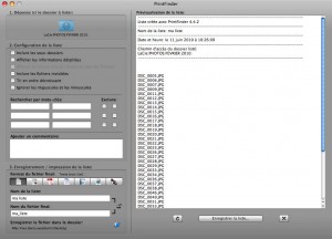 Interface de PrintFinder pour imprimer directement le contenu d'un dossier sous Mac